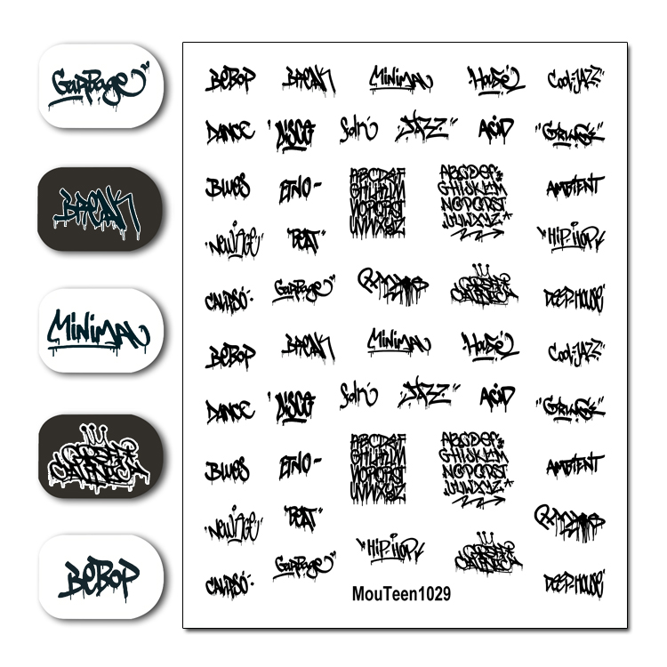 Waterslide Decal Paper - Newest Hot Mouteen1029 Dripping Graffiti Nail