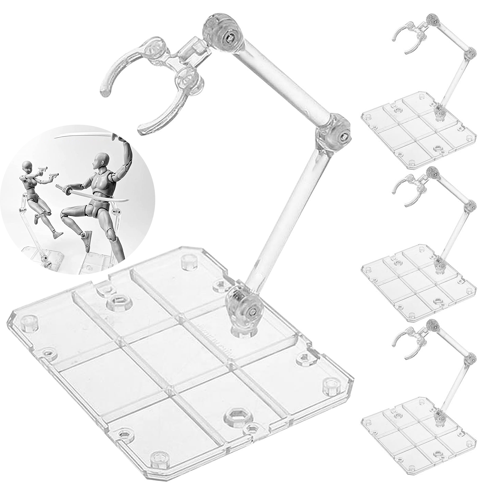 Model Kit Hg - Clear Action Figure Stand,Assembly Action Figure