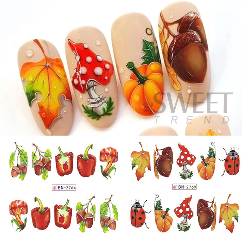12pcs Autumn Nail Stickers Car - огляд і ціна Waterslide Decal Paper