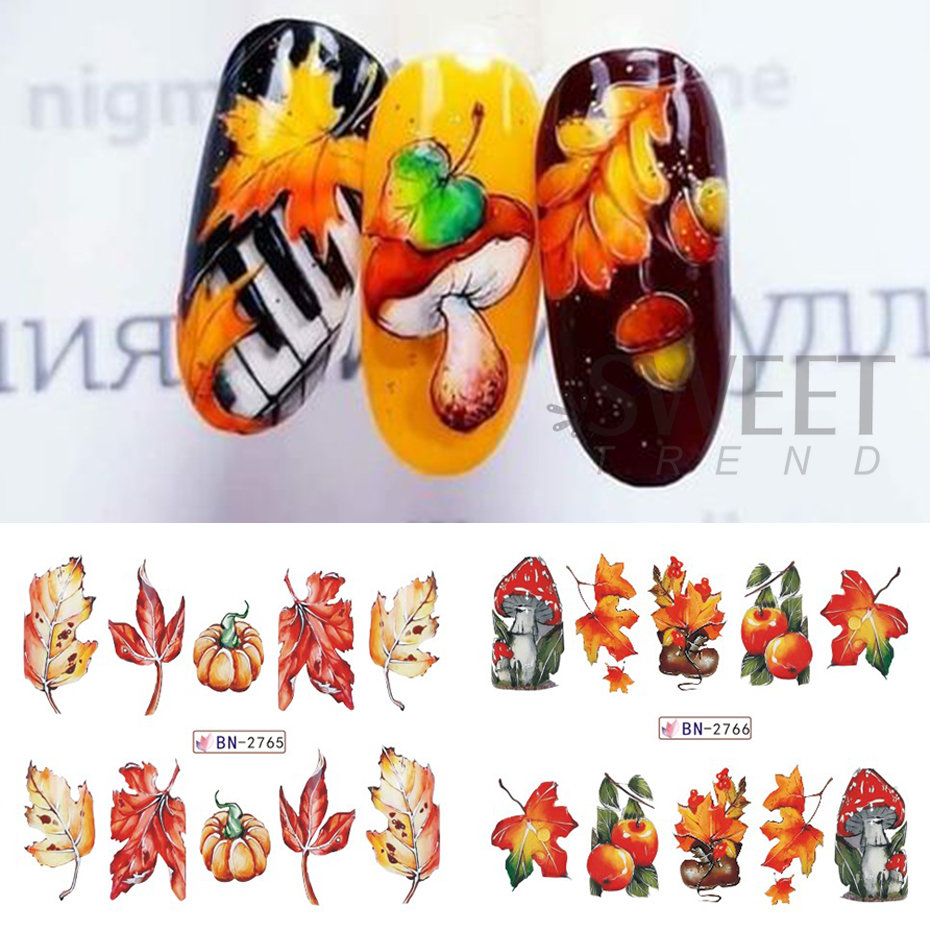 12pcs Autumn Nail Stickers Car - огляд і ціна Waterslide Decal Paper