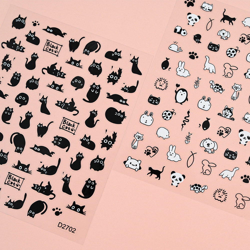 6/12Pcs Black Cat Stickers for - огляд і ціна Waterslide Decal Paper