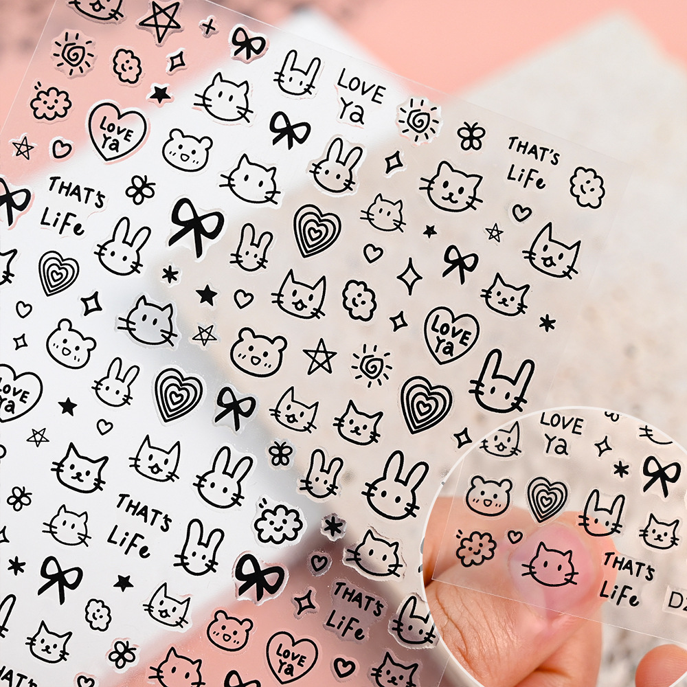 6/12Pcs Black Cat Stickers for - огляд і ціна Waterslide Decal Paper