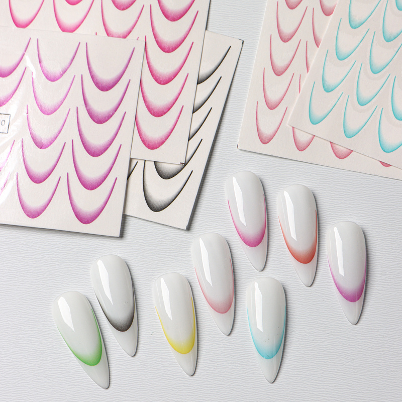 8pcs Gradient French Nail Art  - огляд і ціна Waterslide Decal Paper