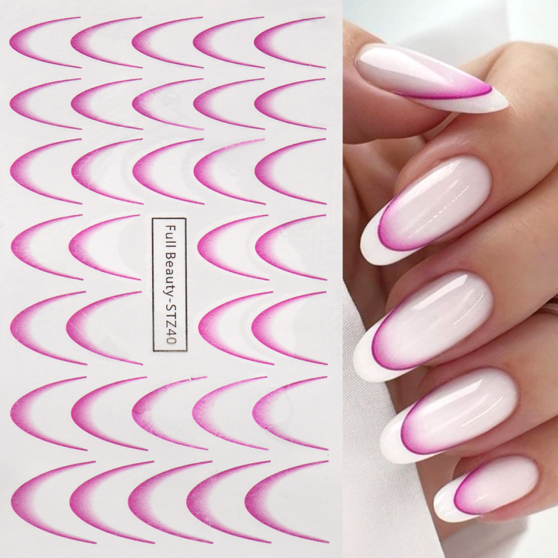 8pcs Gradient French Nail Art  - огляд і ціна Waterslide Decal Paper