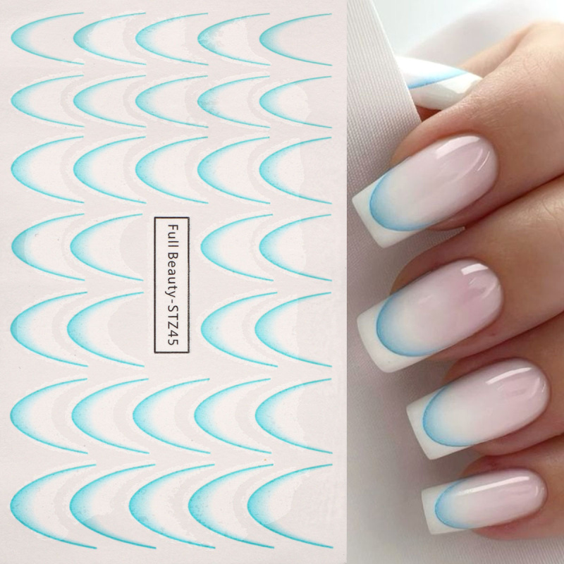 8pcs Gradient French Nail Art  - огляд і ціна Waterslide Decal Paper