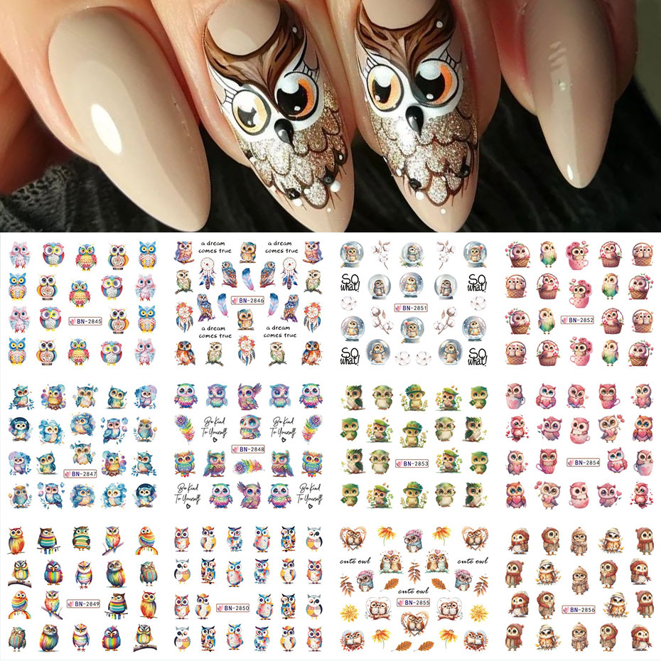 12Design Autumn Animal Nail Ar - огляд і ціна Waterslide Decal Paper