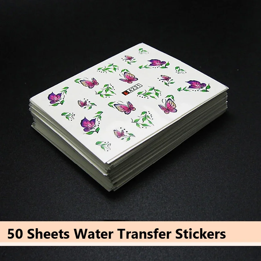 50 Pcs Nail Stickers Mixed Des - огляд і ціна Waterslide Decal Paper